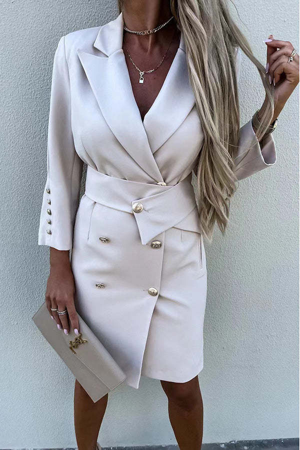 Button Blazer Midi Dress