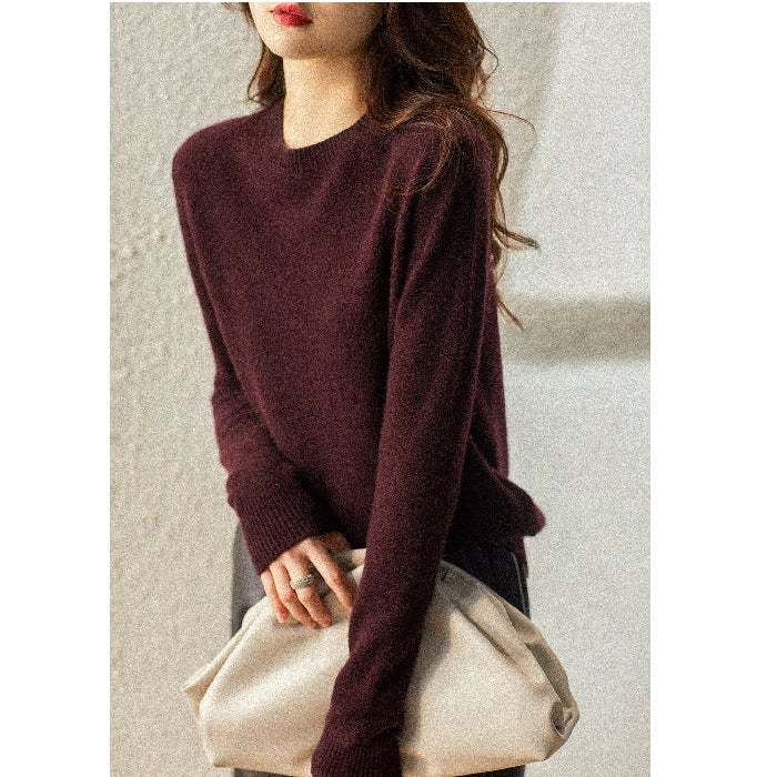 Loose Round Neck Pullover with Thin Knitted Bottoming Shirt