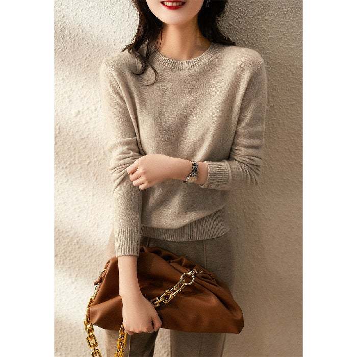 Loose Round Neck Pullover with Thin Knitted Bottoming Shirt