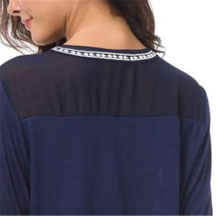 Elegant Women Vintage V-Neck Blouse Tops Tee T-Shirts Plus Size