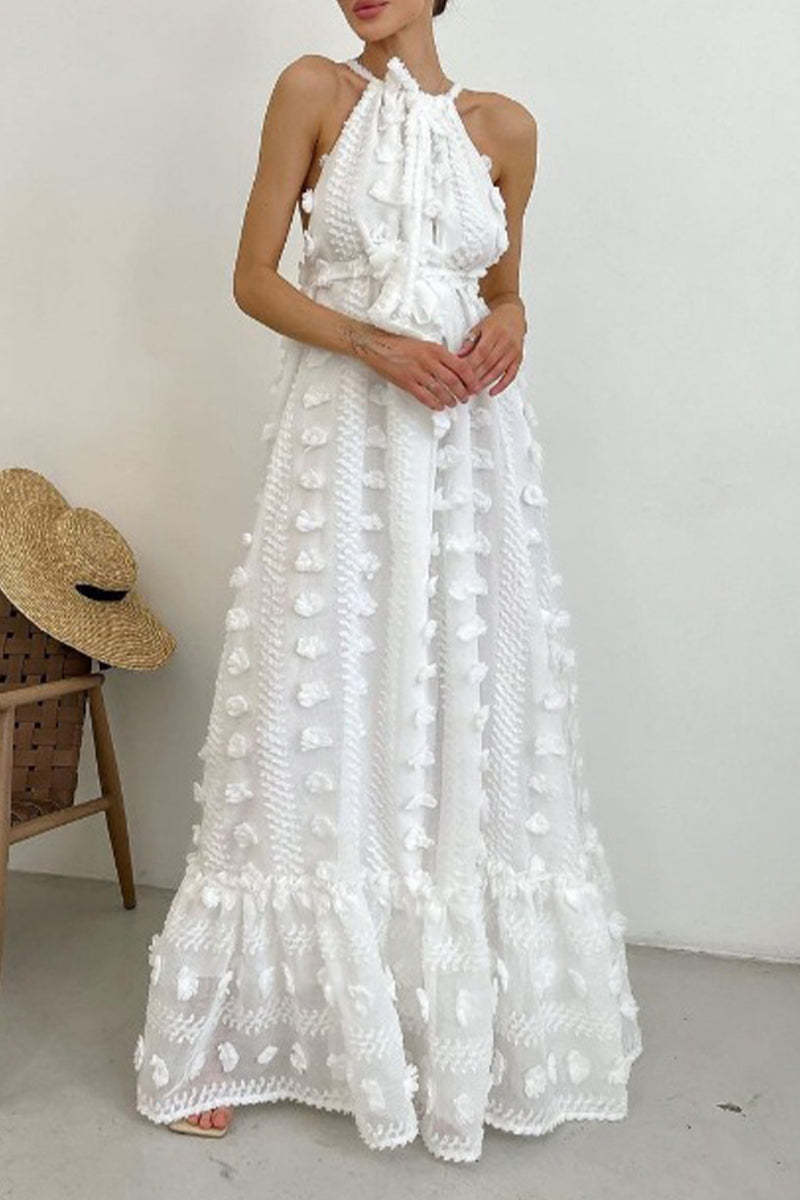 Fashion Solid Halter Cake Skirt Dresses(6 Colors)