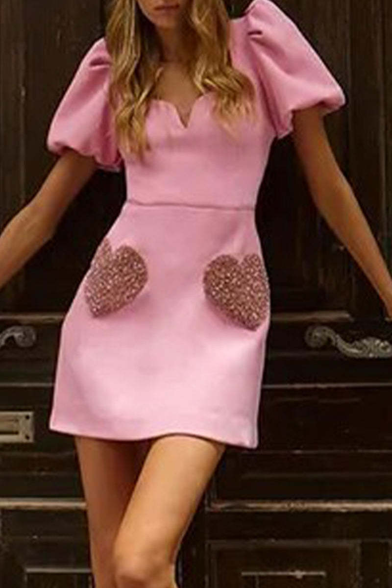 V Neck Sweet Printed Dress main image 1
