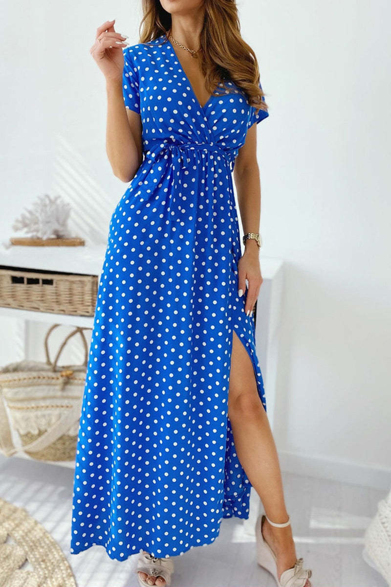 Street Solid With Belt V Neck A Line Dresses(6 Colors) main image 0