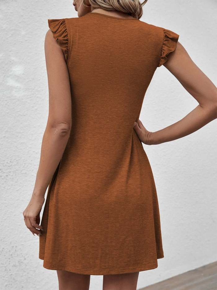 V-neck Loose Casual Sleeveless Tank Dress