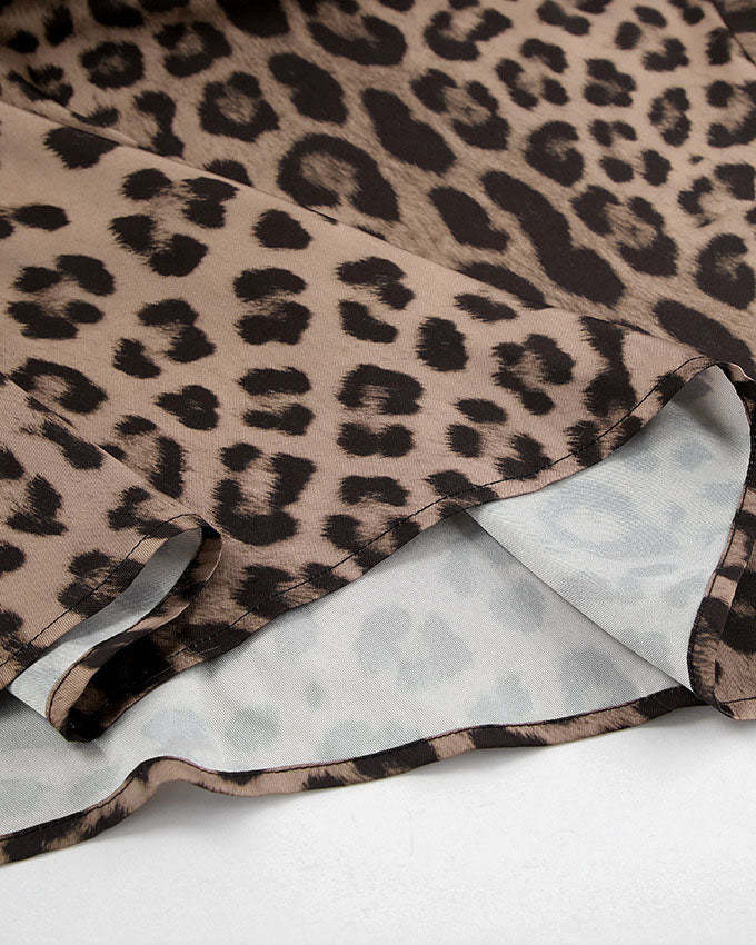 Satin Leopard Print Mermaid Skirt