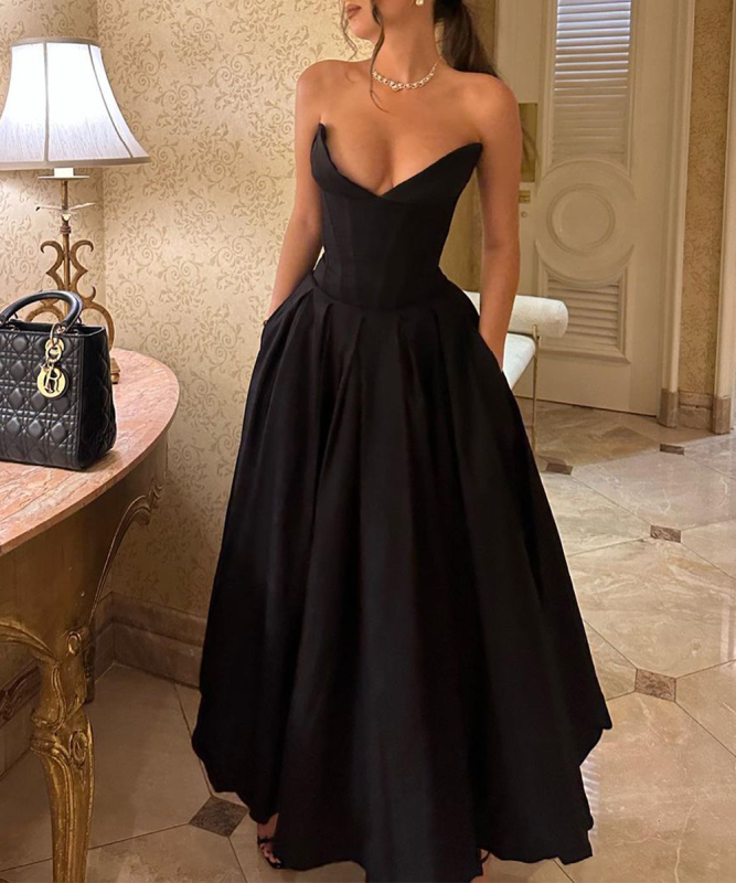 Black Solid Color  Princess Dress