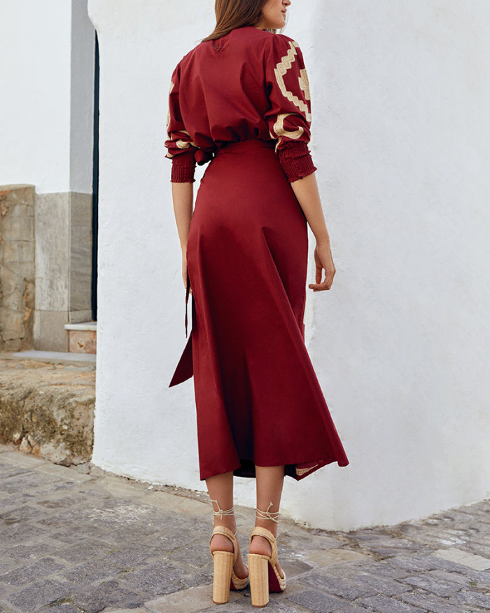Vintage Boho Print Two-Piece Set