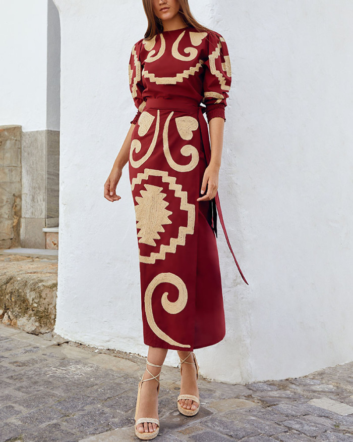 Vintage Boho Print Two-Piece Set