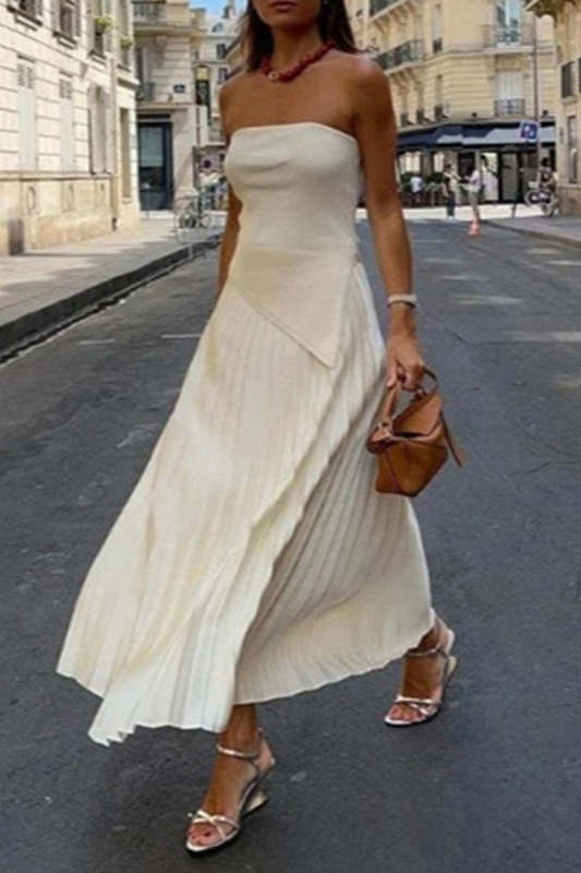 Sexy Celebrities Solid Asymmetrical Strapless Sleeveless Two Pieces
