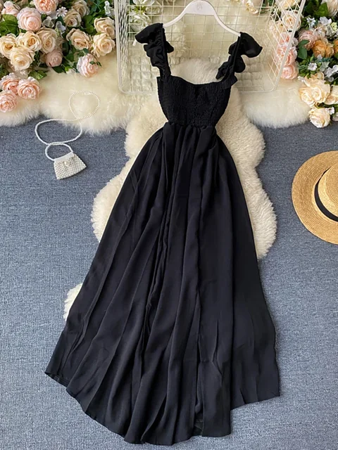 Women's Vintage Style Summer Solid Long Dress