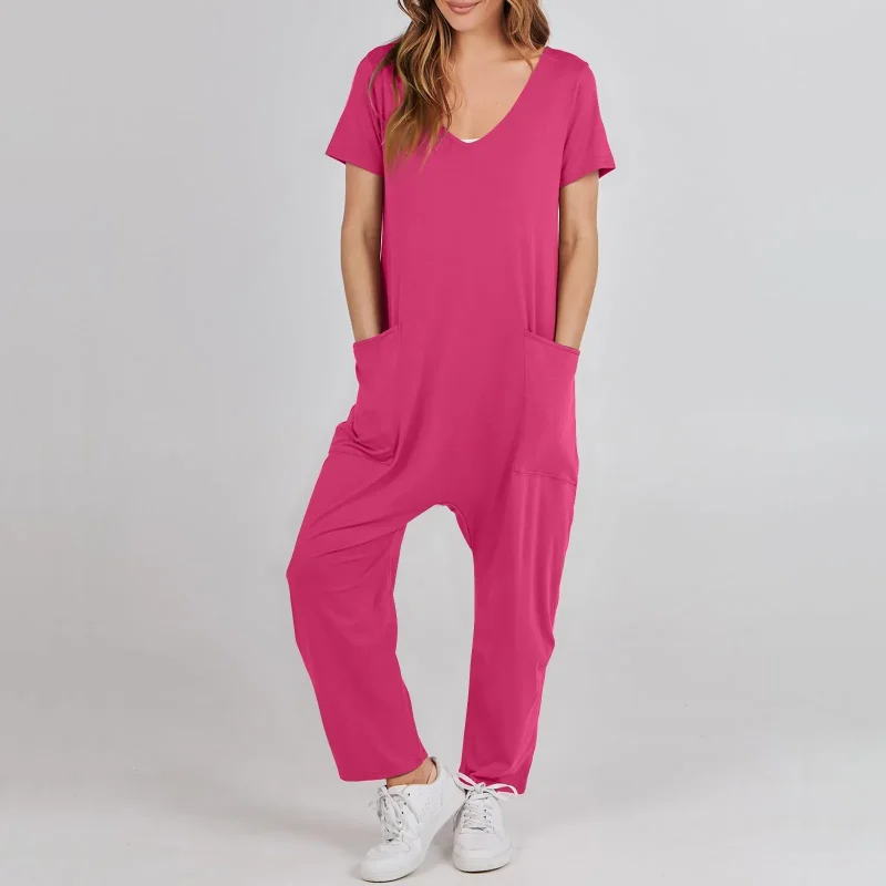 Women's Casual Overall American Style Loose Comfy Summer Jumpsuit