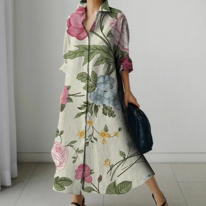 Women's American Style Vintage Printed Summer Long Dress