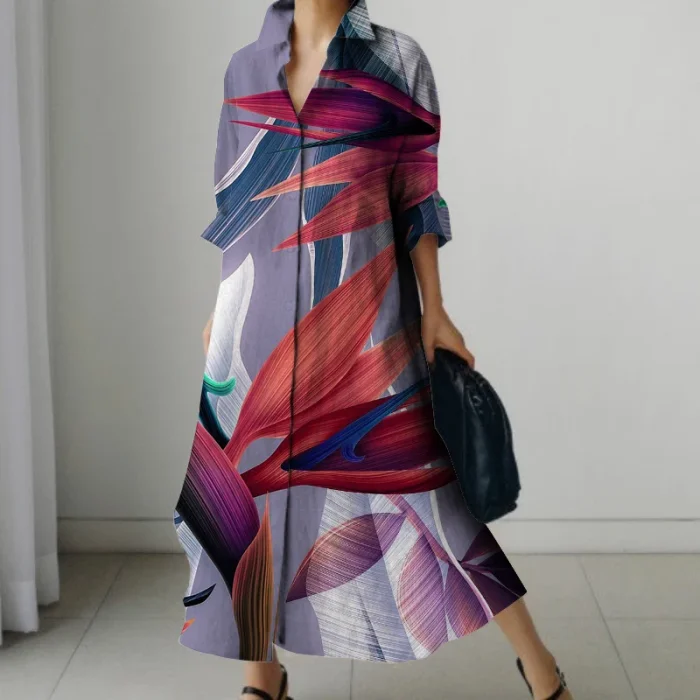 Women's American Style Vintage Printed Summer Long Dress