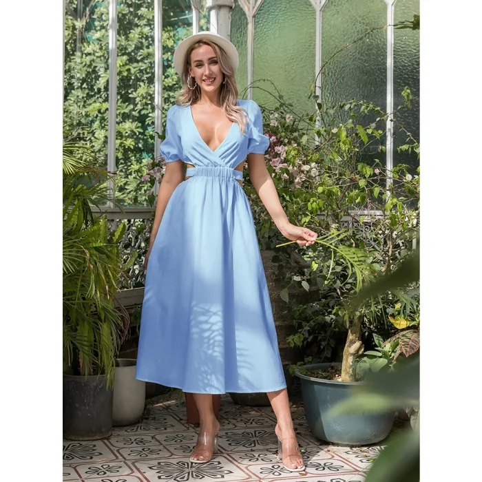 Women's Hollow Out A-Line Summer Long Sundress