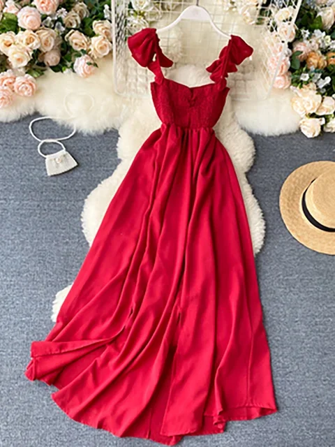 Women's Vintage Style Summer Solid Long Dress