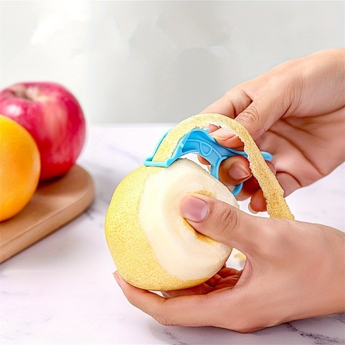 1pc, Fruit Peeler, Vegetable Peeler, Creative Peeler, Multifunctional Peeler, Potato Peeler, Orange Peeler With Ring Handle, Kitchen Apple Peeler, Melon Planer, Reusable Pear Peeler, Carrots Peelers, Kitchen Tools, Kitchen Stuff, Kitchen Gadgets