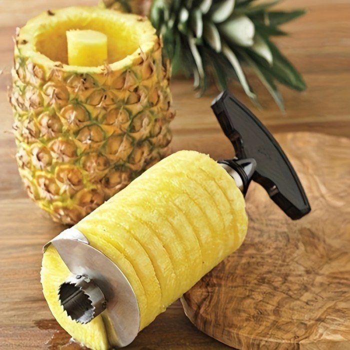 1pc, Stainless Steel Pineapple Peeler and Corer - Effortlessly Core, Slice, and Cut Pineapples with This Kitchen Tool