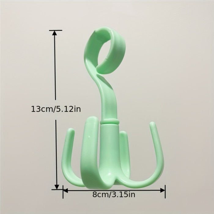 1pc 360-Degree Rotatable Four-Claw Hook for Wardrobe and Tie Drying - Multi-Functional Hanging Bag and Tie Hanger