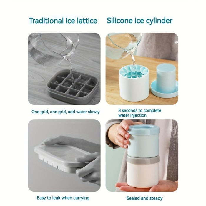 1pc, Make Perfectly-Shaped Ice Cubes With This Easy-Release Silicone Ice Cube Mold - Holds Up To 60 Cubes!