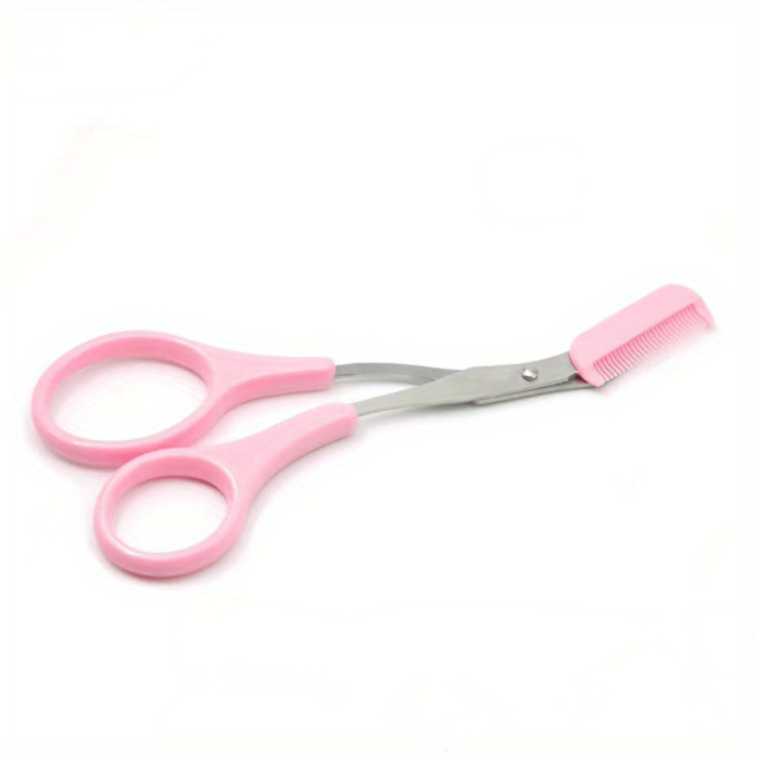 1pc Stainless Steel Eyebrow Makeup Scissors, Hair Removal Shaper Shaping Scissors, Eyebrow Scissors With Comb, Makeup Tool