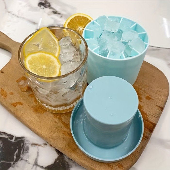 1pc, Make Perfectly-Shaped Ice Cubes With This Easy-Release Silicone Ice Cube Mold - Holds Up To 60 Cubes!