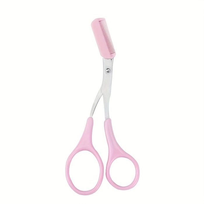 1pc Stainless Steel Eyebrow Makeup Scissors, Hair Removal Shaper Shaping Scissors, Eyebrow Scissors With Comb, Makeup Tool