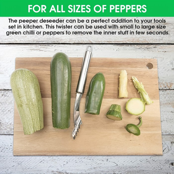 Upgrade Your Kitchen with This Multifunctional Serrated Stainless Steel Pepper Corer & Seed Remover!