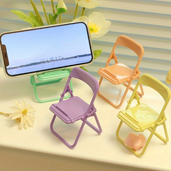 1pc Phone Holder, Phone Stand, Watching Stool Shape Auxiliary Decorative Portrait Portable Desktop Multi Function Reading Display Stand