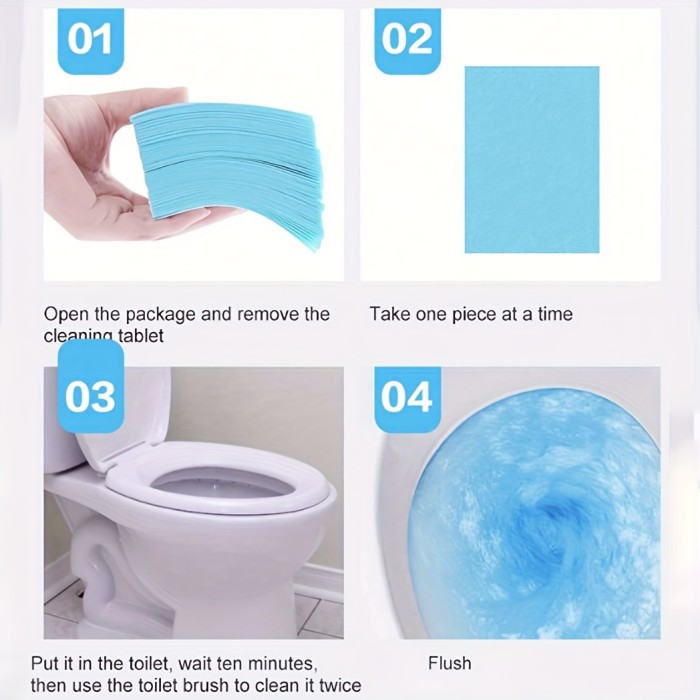 30pcs, Toilet Cleaning Sheets, Toilet Cleaner, Toilet Deodorizer, Toilet Bowl Cleaner, Odor Remover, Automatic Toilet Descaling Cleaning Sheets, To Remove Urine Stains And Odor, Cleaning Supplies, Christmas Supplies