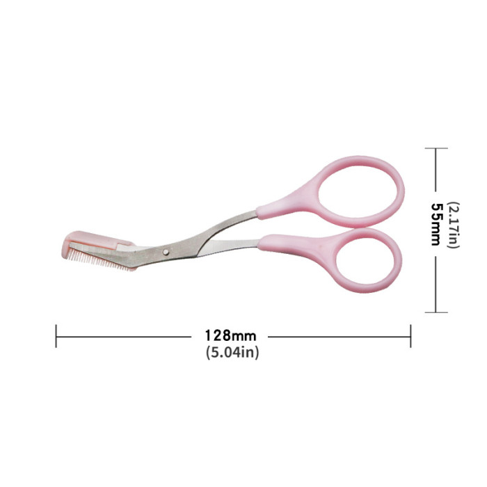 1pc Stainless Steel Eyebrow Makeup Scissors, Hair Removal Shaper Shaping Scissors, Eyebrow Scissors With Comb, Makeup Tool