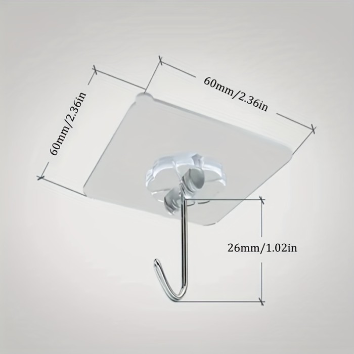 10pcs Traceless Punch-free Wall Hook, Mounted Plastic Hook Rack For Keys, Hats, Towels, Self-Adhesive Household Hook For Sundries, Essential Storage Organization For Bathroom, Bedroom, Office, Kitchen