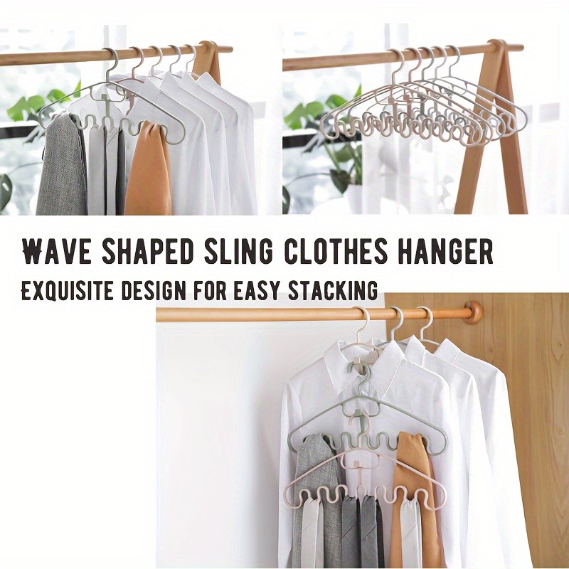 1pc Wave Shaped Clothes Hanger, Bedroom Accessories, Laundry Organization, Space Saving Tank Top And Bra Hangers For Closet Organization, Closet Organizers And Storage, Home Organization And Storage Supplies