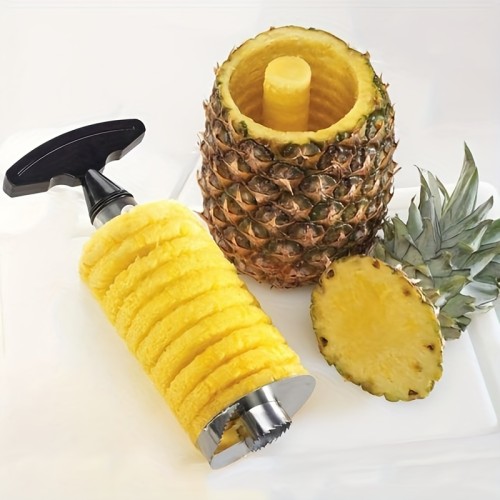 1pc, Stainless Steel Pineapple Peeler and Corer - Effortlessly Core, Slice, and Cut Pineapples with This Kitchen Tool