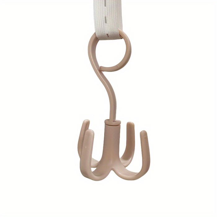 1pc 360-Degree Rotatable Four-Claw Hook for Wardrobe and Tie Drying - Multi-Functional Hanging Bag and Tie Hanger