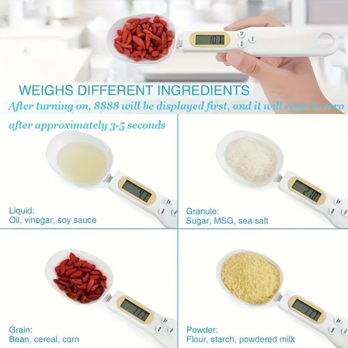 1pc, 500g\u002F0.1g Electronic Measuring Spoon Scale - Accurate and Convenient Kitchen Accessory for Measuring Coffee and Food