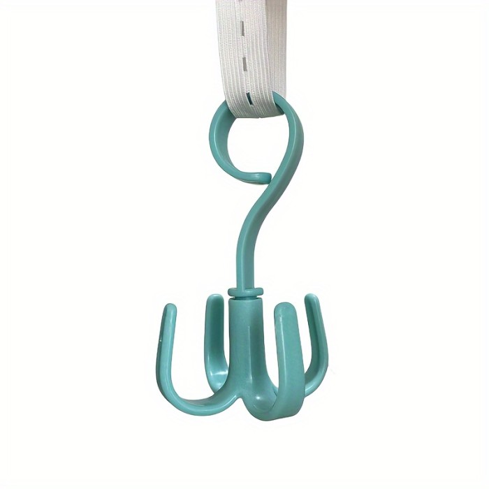 1pc 360-Degree Rotatable Four-Claw Hook for Wardrobe and Tie Drying - Multi-Functional Hanging Bag and Tie Hanger