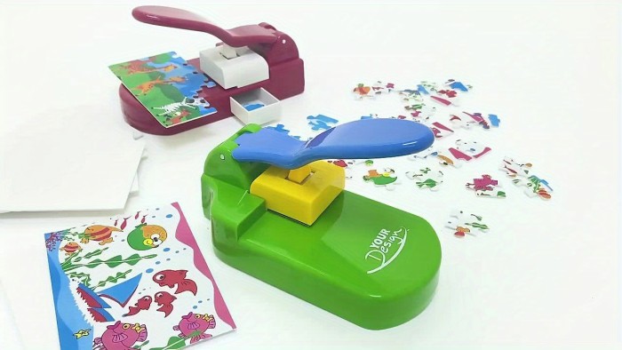 1set JEF Jigsaw Puzzle Maker Jigsaw Puzzle Making Machine With 10pcs Adhesive Foams Picture Photo Cutter