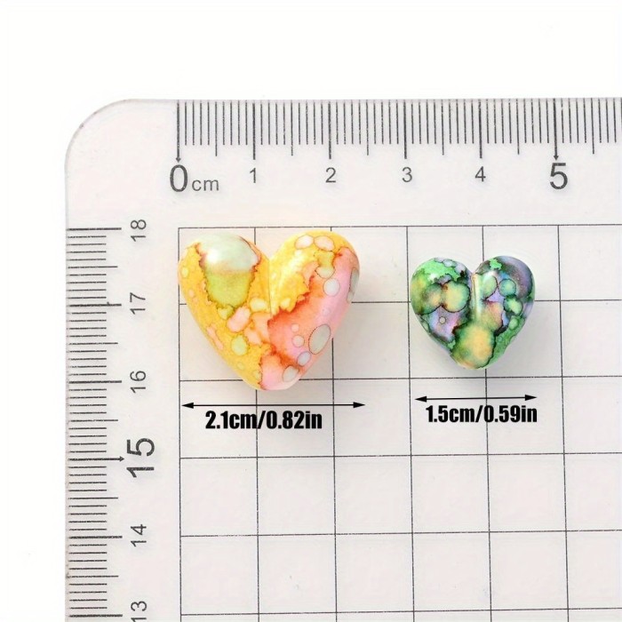 10\u002F30pcs 21\u002F15mm Stain Heart Acrylic Loose Spacer Beads For Jewelry Making DIY Creative Special Bracelet Necklace Beaded Accessories