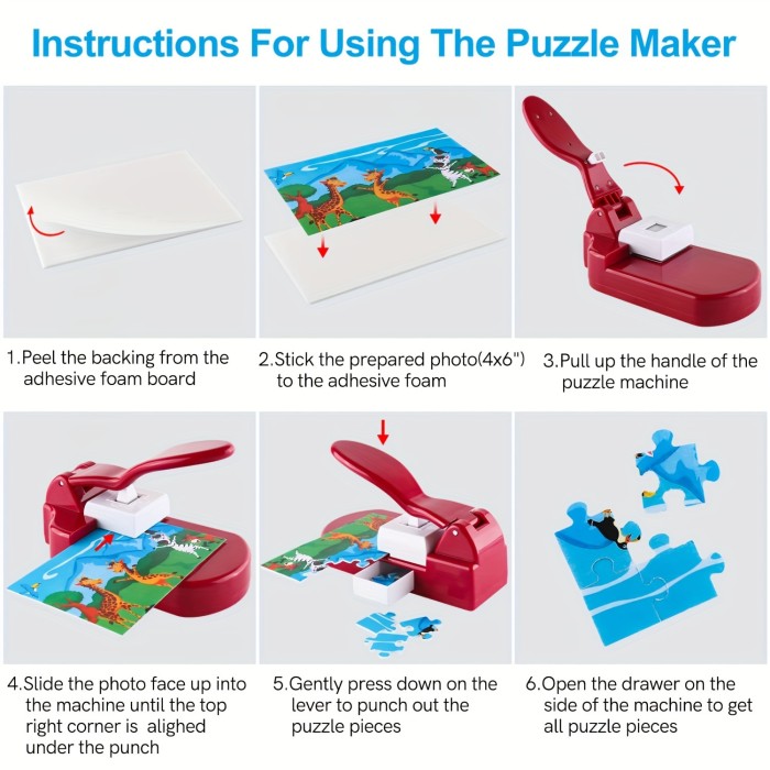 1set JEF Jigsaw Puzzle Maker Jigsaw Puzzle Making Machine With 10pcs Adhesive Foams Picture Photo Cutter