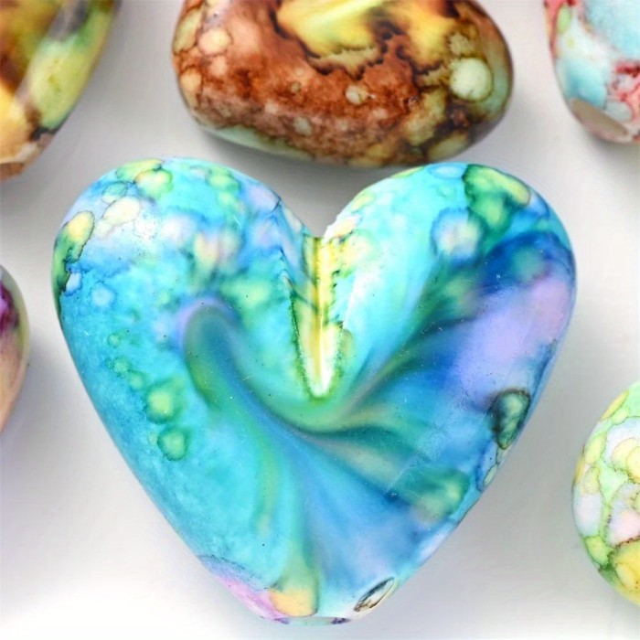 10\u002F30pcs 21\u002F15mm Stain Heart Acrylic Loose Spacer Beads For Jewelry Making DIY Creative Special Bracelet Necklace Beaded Accessories