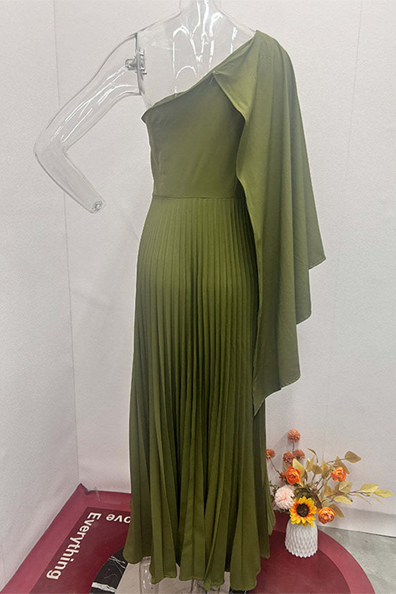 Women's Oblique Shoulder Strap Dress Elegant Long Dresses