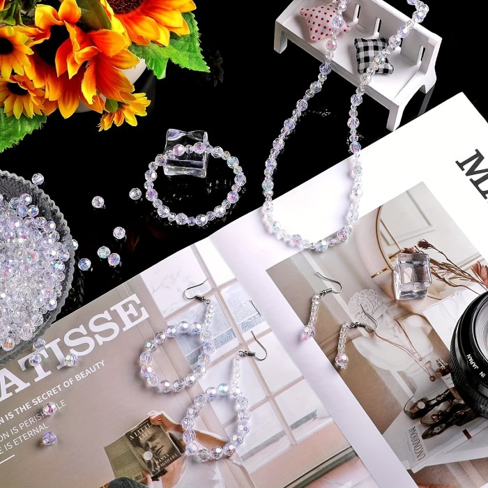 300pcs Assorted Crystal Beads For Jewelry Making With Container Box Glass Beads Bulk For DIY Necklace Bracelet Earring
