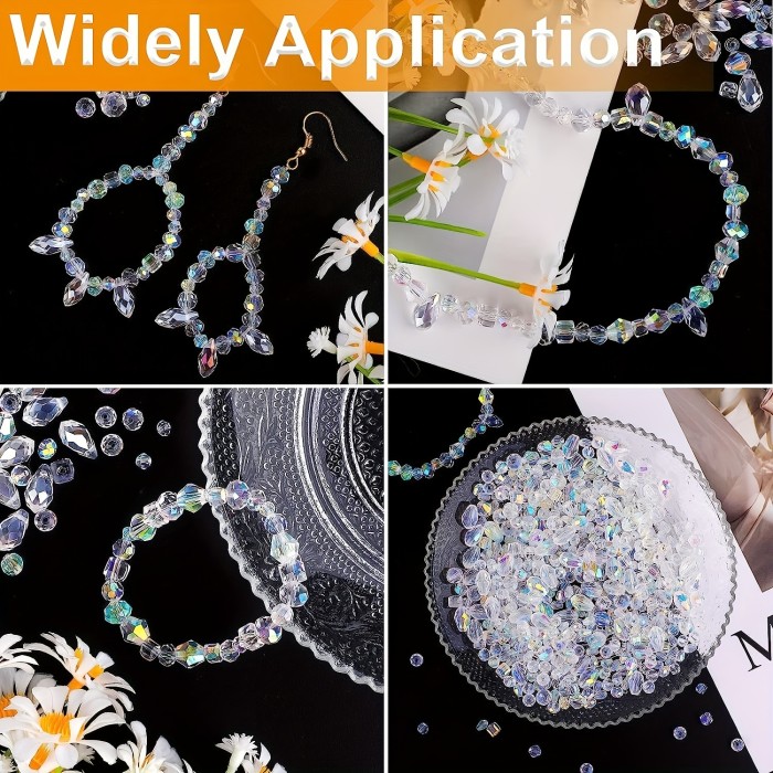 300pcs Assorted Crystal Beads For Jewelry Making With Container Box Glass Beads Bulk For DIY Necklace Bracelet Earring