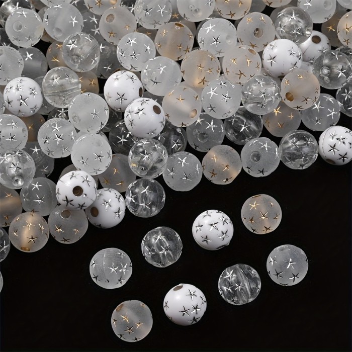 100pcs 8mm Transparent Frosted Acrylic Beads For Jewelry Making Diy Bracelet Necklace Phone Key Chain Handmade Craft Supplies