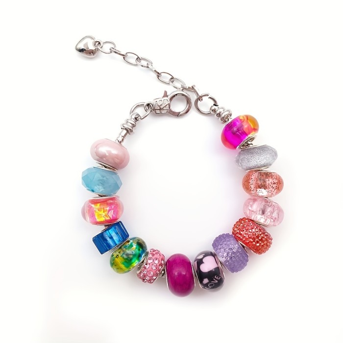 200Pcs Resin Mixed Colorful Large Hole Beads For Jewelry Making DIY Bracelet Necklace Beading Handmade Crafts Small Business Supplies