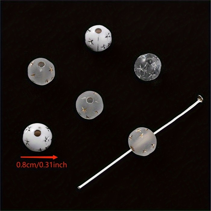 100pcs 8mm Transparent Frosted Acrylic Beads For Jewelry Making Diy Bracelet Necklace Phone Key Chain Handmade Craft Supplies