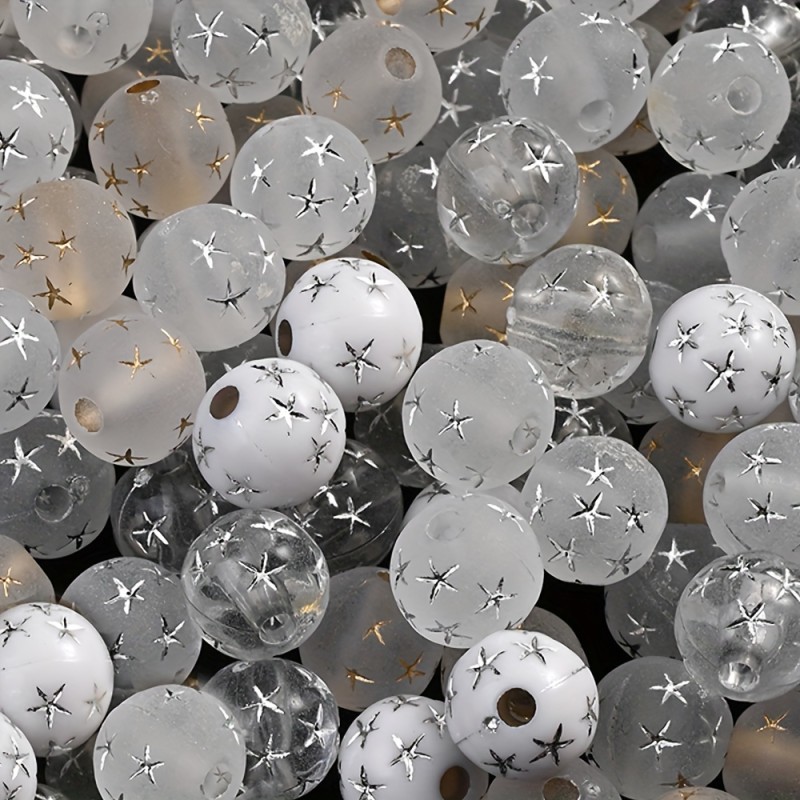 100pcs 8mm Transparent Frosted Acrylic Beads For Jewelry Making Diy Bracelet Necklace Phone Key Chain Handmade Craft Supplies