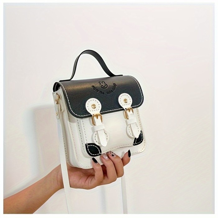 DIY Material Bag Crossbody Bag, Self-made Handmade Handbag, Color Contrast Mini Messenger Bag