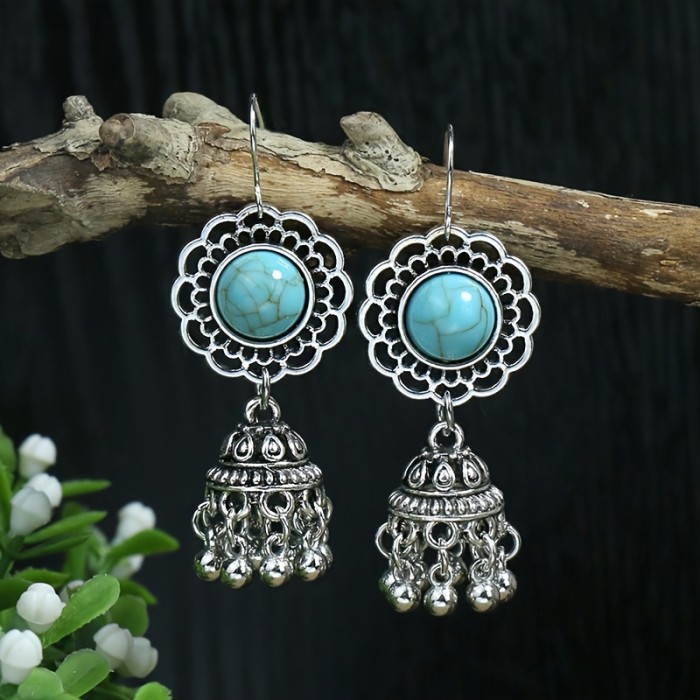 15 Pairs Bohemian Ethnic Vintage Drop Earrings Set Acrylic Turquoise Dangle Earrings Women Elegant Daily Outfits Party Jewelry Women's Ear Jewelry Accessories