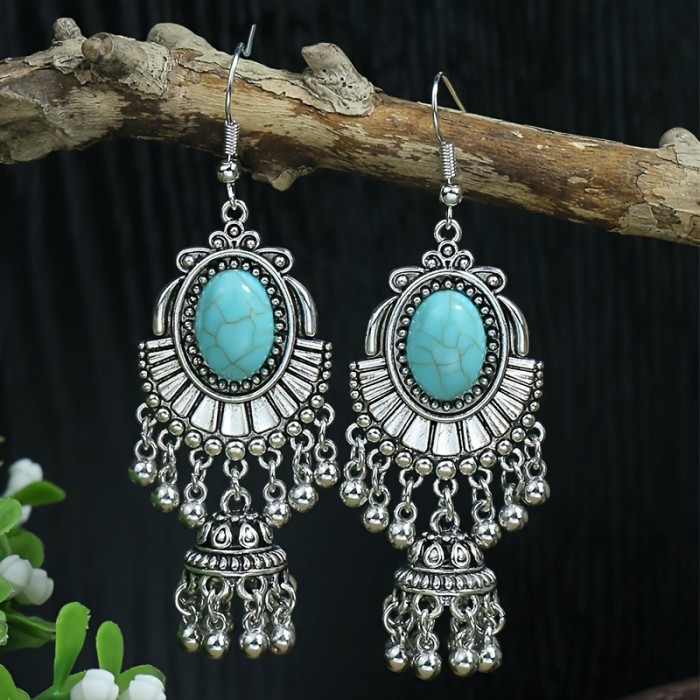 15 Pairs Bohemian Ethnic Vintage Drop Earrings Set Acrylic Turquoise Dangle Earrings Women Elegant Daily Outfits Party Jewelry Women's Ear Jewelry Accessories